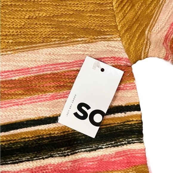 SO Juniors Brown Stripe Lace Up Hoodie, Size S, NWT - Picture 7 of 8